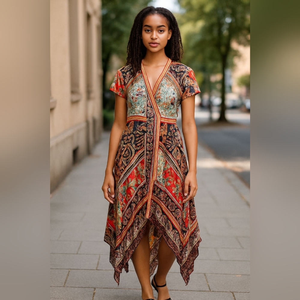 Paloma multi high low dress
